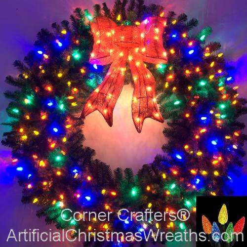 5 Foot Multi Color C6 L.E.D. Christmas Wreath