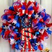 Deco Mesh Patriotic Wreath