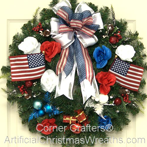 PATRIOTIC CHRISTMAS WREATH