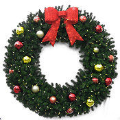 6 Foot (72 inch) Decorated Lighted Christmas Wreath
