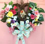 Welcome Spring Birdhouse Wreath