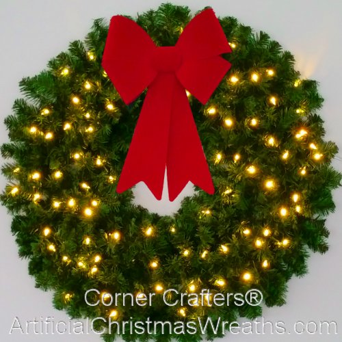 3 Foot (36 inch) Inc. Christmas Wreath with Large Red Bow
