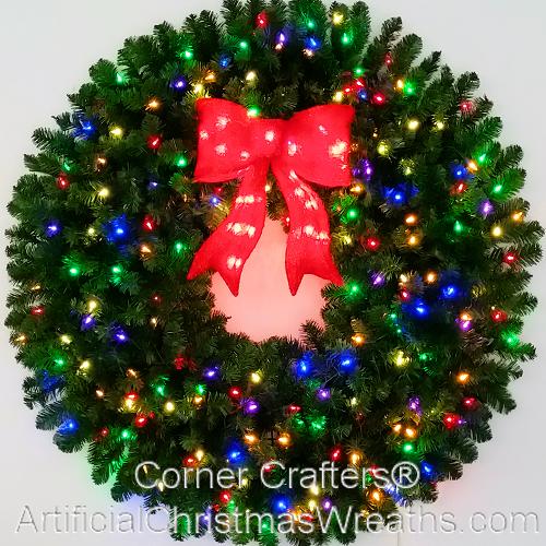 4 Foot Inc. Multi Color Christmas Wreath with Large Red Bow