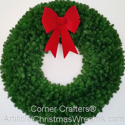 5 Foot (60 inch) Christmas Wreath (without lights) with Large Red Bow 5 Foot (60 inch) Christmas Wreath (without lights) with Large Red Bow