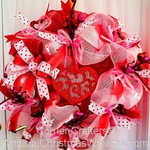 Deco Mesh Valentine Wreath