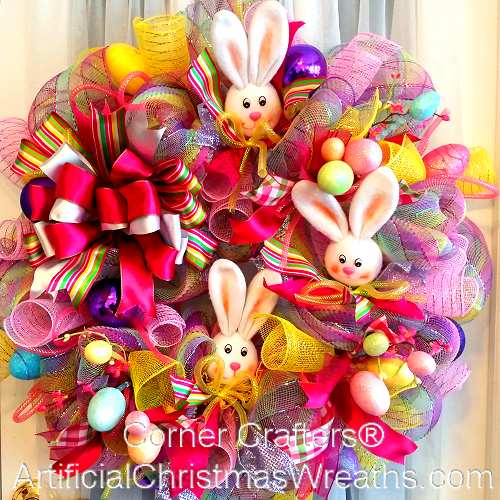 Deco Mesh Easter Wreath