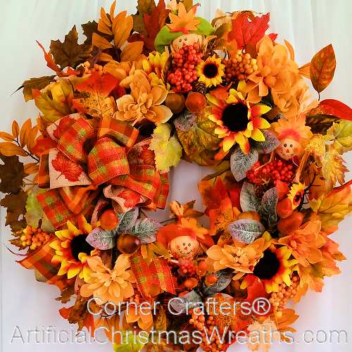 Fall Burlap Scarecrow Wreath