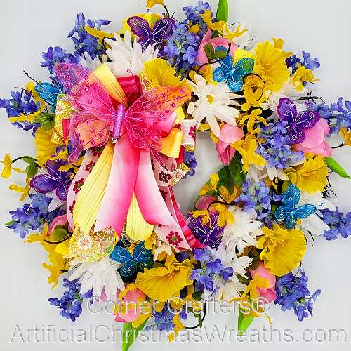 Floral Butterfly Wreath