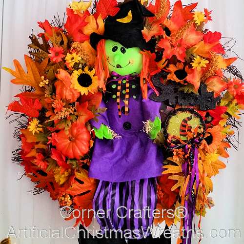 Friendly Halloween Witch Wreath