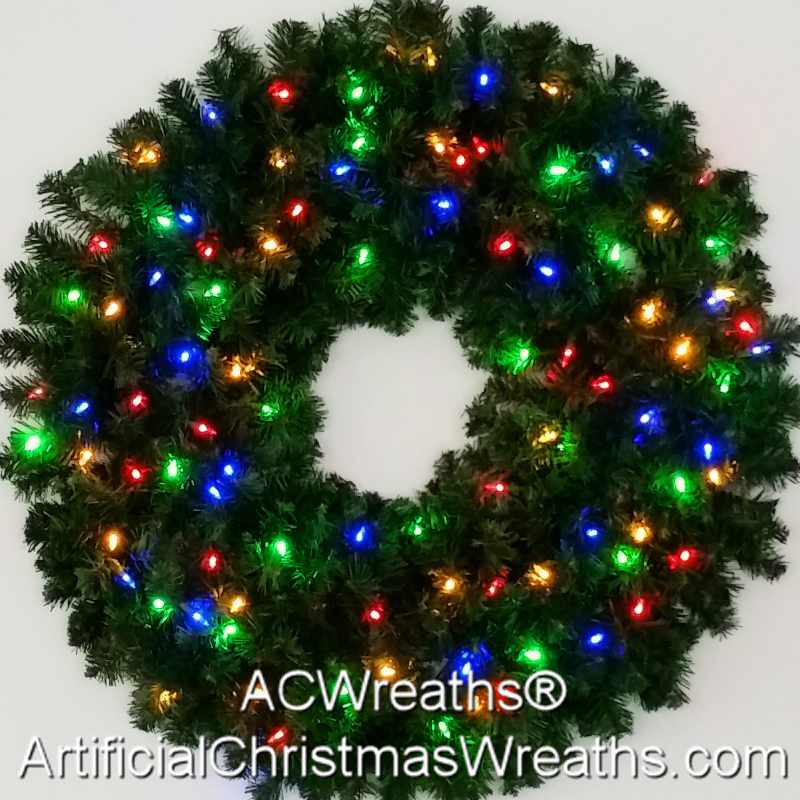 3 FOOT COLOR CHANGING L.E.D. CHRISTMAS WREATH