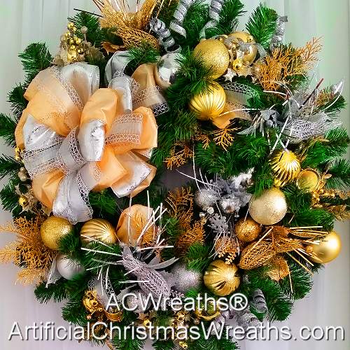 Silver and Gold Christmas Wreath