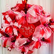 Deco Mesh Valentine Wreath