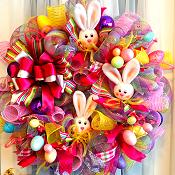 Deco Mesh Easter Wreath