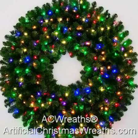4 Foot (48 inch) Multi Color L.E.D. Christmas Wreath
