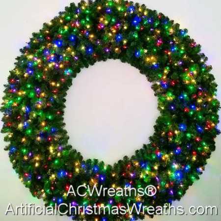 6 Foot (72 inch) Multi Color L.E.D. Christmas Wreath