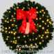 3 Foot (36 inch) Inc. Christmas Wreath with Pre-lit Red Bow