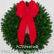 3 Foot (36 inch) Christmas Wreath (without lights) with Large Red Bow