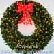 5 Foot (60 inch) Incandescent Christmas Wreath with Pre-lit Red Bow