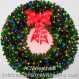 5 Foot (60 inch) Multi Color L.E.D. Christmas Wreath with Pre-lit Red Bow