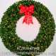 6 Foot (72 inch) Incandescent Christmas Wreath with Pre-lit Red Bow