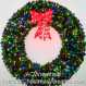6 Foot (72 inch) Multi Color L.E.D. Christmas Wreath with Pre-lit Red Bow