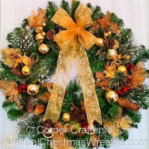 Thin Golden Splendor Christmas Wreath